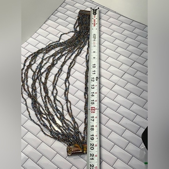 Multicolored Seed Bead Womens Artisan Made Drape Necklace Bohemian Bollywood - Picture 6 of 8